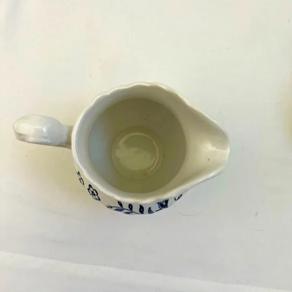 J & G Meakin LEGATO Creamer AND Sugar Bowl With Top Classic White & Blue England - Picture 5 of 15